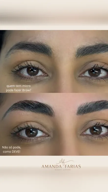 Capa do post “Quem tem micro pode fazer Brow?”: antes e depois da Brow Lamination sobre micropigmentação.
